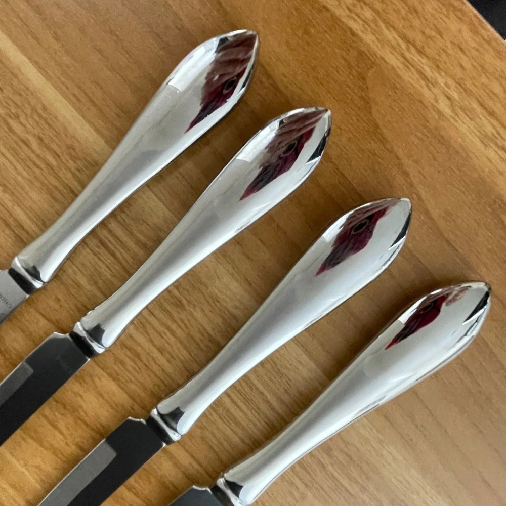 Towle George Washington Stainless Steel Steak Knife Set of 4 Pistol Grip Classic